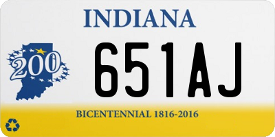 IN license plate 651AJ