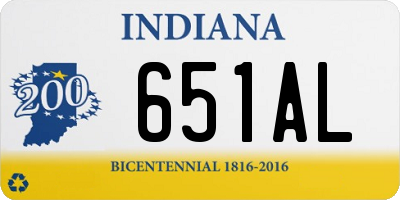 IN license plate 651AL