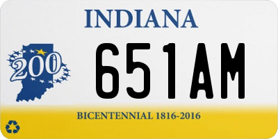 IN license plate 651AM
