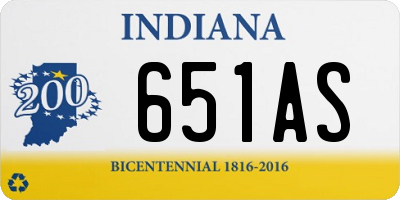 IN license plate 651AS