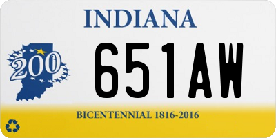 IN license plate 651AW