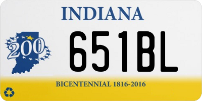 IN license plate 651BL