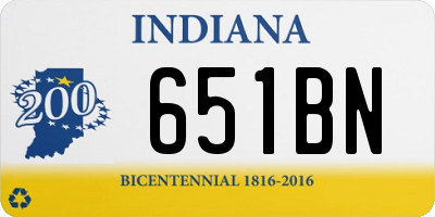 IN license plate 651BN