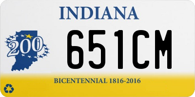 IN license plate 651CM