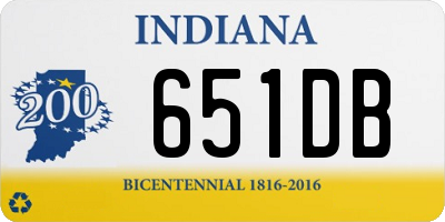 IN license plate 651DB