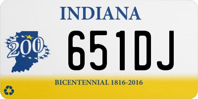 IN license plate 651DJ