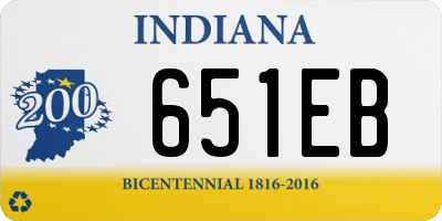 IN license plate 651EB
