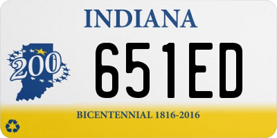 IN license plate 651ED