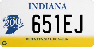IN license plate 651EJ