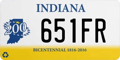 IN license plate 651FR