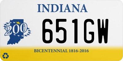 IN license plate 651GW