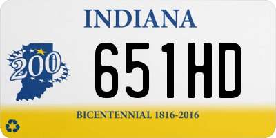 IN license plate 651HD