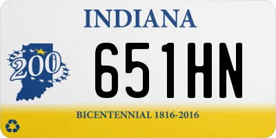 IN license plate 651HN