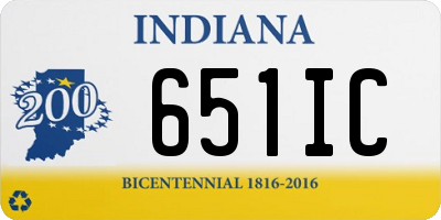 IN license plate 651IC