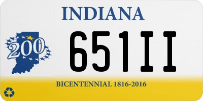 IN license plate 651II