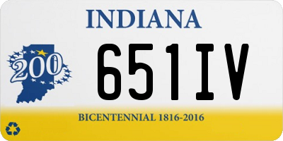 IN license plate 651IV