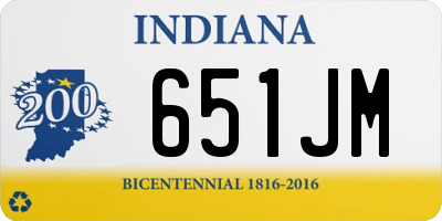 IN license plate 651JM