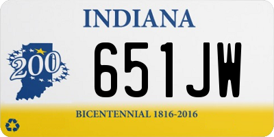 IN license plate 651JW