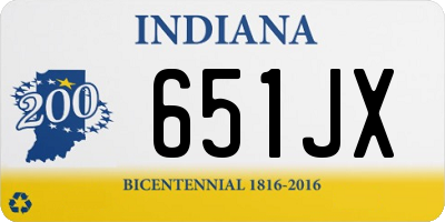IN license plate 651JX