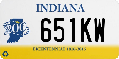 IN license plate 651KW