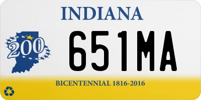 IN license plate 651MA