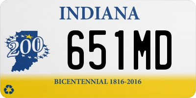 IN license plate 651MD