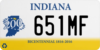 IN license plate 651MF