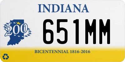 IN license plate 651MM