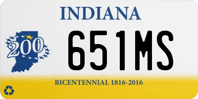 IN license plate 651MS