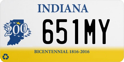 IN license plate 651MY