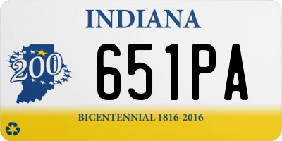 IN license plate 651PA