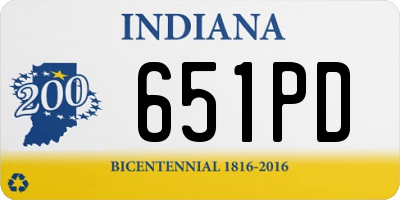 IN license plate 651PD