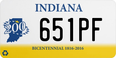 IN license plate 651PF