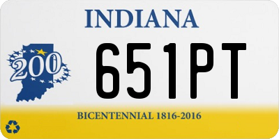 IN license plate 651PT