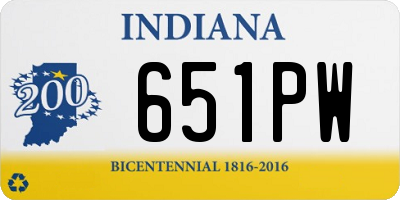 IN license plate 651PW
