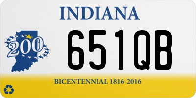 IN license plate 651QB