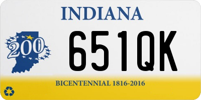 IN license plate 651QK