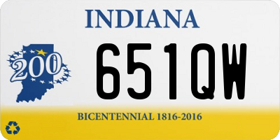 IN license plate 651QW