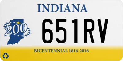 IN license plate 651RV