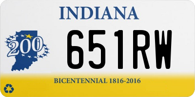 IN license plate 651RW