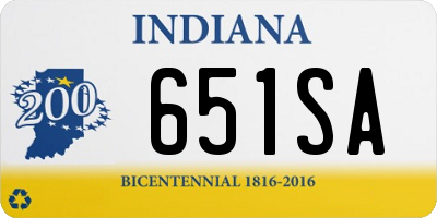 IN license plate 651SA