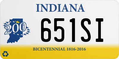 IN license plate 651SI