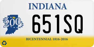 IN license plate 651SQ