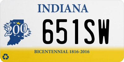 IN license plate 651SW
