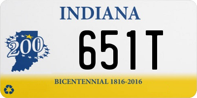 IN license plate 651T