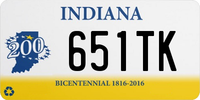 IN license plate 651TK