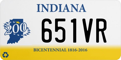 IN license plate 651VR