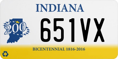 IN license plate 651VX