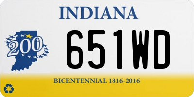 IN license plate 651WD