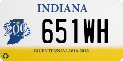 IN license plate 651WH
